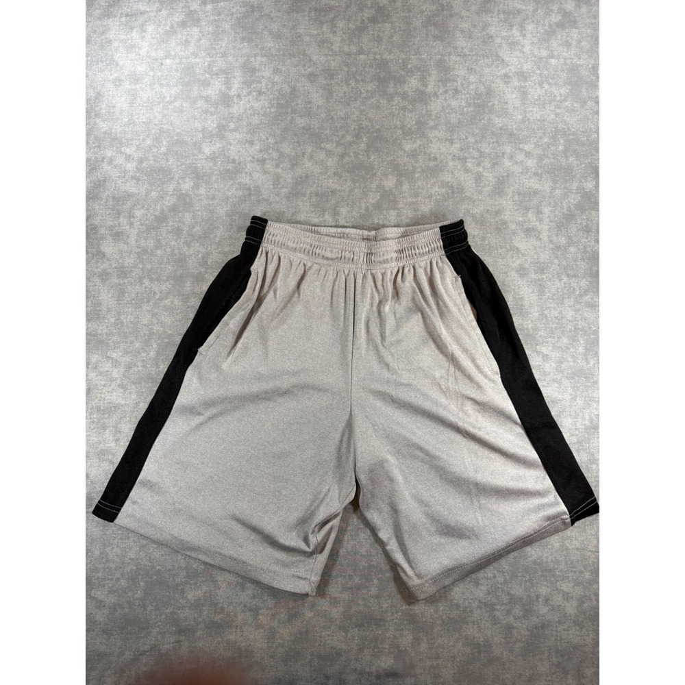 Zone Pro Men's Athletic Shorts Gray Black Side Stripe Elastic Waist Size M